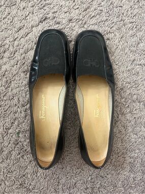 Salvatore Ferragamo Boutique Vintage Black Patent Leather Loafers